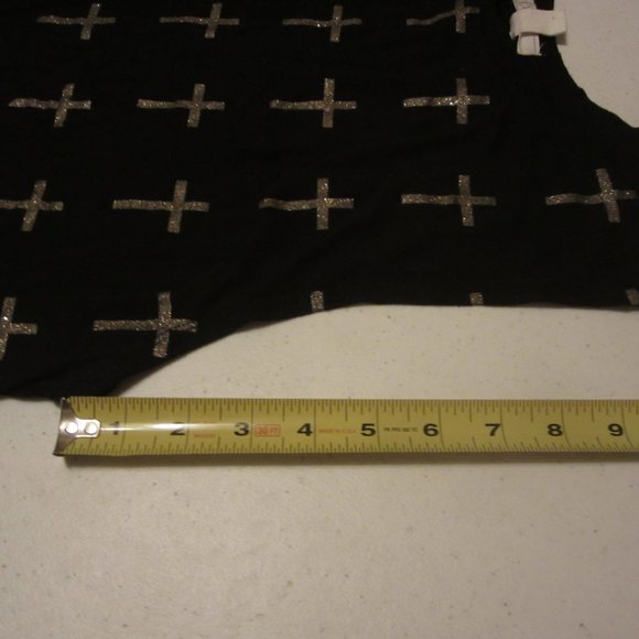 Women's Size S XXI Top with glittery gold crosses - Picture 7 of 16